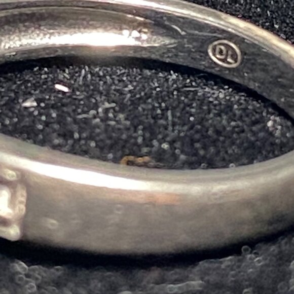 Sterling Silver Cubic Zirconia Engagement Ring With 7 Faceted Stones Stamped 925 - Picture 15 of 16